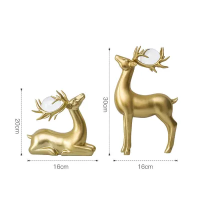 Nordic Light Luxury Living Room Golden Resin Craft Decoration