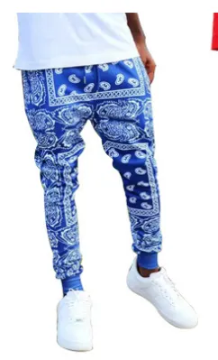 Printed Slim Running Men'S Casual Hip Hop Trend Flower Pants