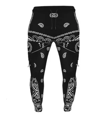 Printed Slim Running Men'S Casual Hip Hop Trend Flower Pants