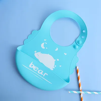 Waterproof Soft Baby Silicone Bibs Cute Cartoon Printed Kids Girl Boy Adjustable Children Bib Baby Lunch Feeding Stuff