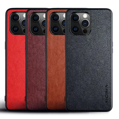 Compatible with Apple, Iphone 12 Pro Max Mobile Phone Case With Lychee Pattern Mobile Phone Case