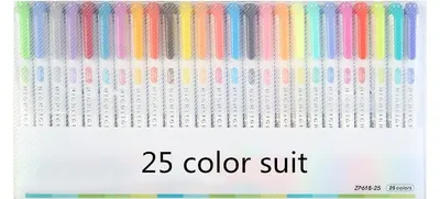 25 Colors Double Head Highlighter Pen Mildliner Colors Fluorescent Highlighters Art Marker School&Office Art Stationery Supply