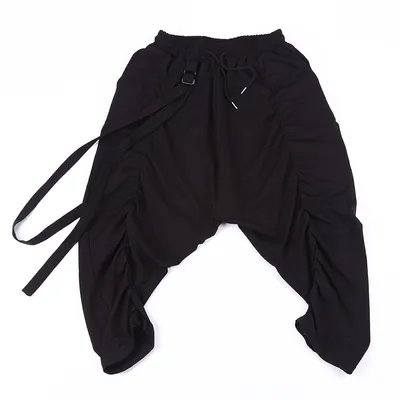 Men's Fringed Rope Pleated Harem Pants