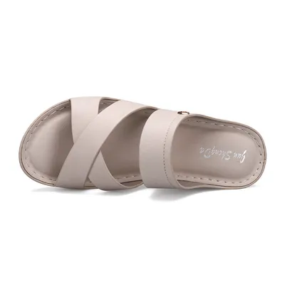 Casual And Comfortable European And American Large Size Slope Heel Slippers Women
