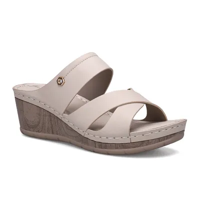 Casual And Comfortable European And American Large Size Slope Heel Slippers Women