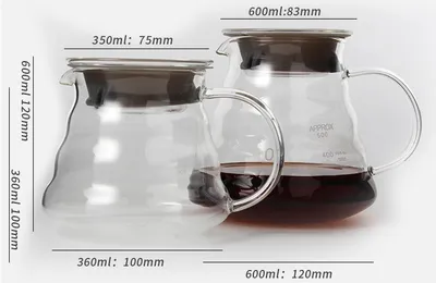 Hand-Made Coffee Pot Set, Household Drip-Type Filter Cup, Glass Sharing Pot, Coffee Filter, Narrow-Necked Pot Combination