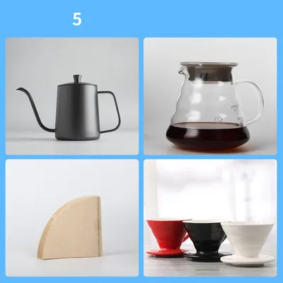 Hand-Made Coffee Pot Set, Household Drip-Type Filter Cup, Glass Sharing Pot, Coffee Filter, Narrow-Necked Pot Combination