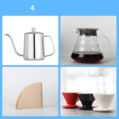 Hand-Made Coffee Pot Set, Household Drip-Type Filter Cup, Glass Sharing Pot, Coffee Filter, Narrow-Necked Pot Combination