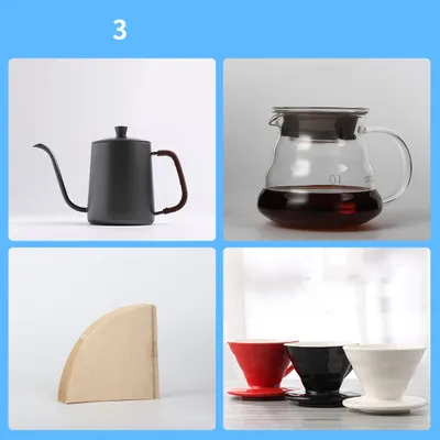 Hand-Made Coffee Pot Set, Household Drip-Type Filter Cup, Glass Sharing Pot, Coffee Filter, Narrow-Necked Pot Combination