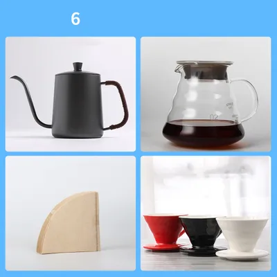 Hand-Made Coffee Pot Set, Household Drip-Type Filter Cup, Glass Sharing Pot, Coffee Filter, Narrow-Necked Pot Combination