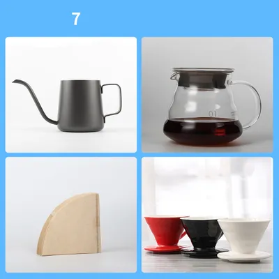Hand-Made Coffee Pot Set, Household Drip-Type Filter Cup, Glass Sharing Pot, Coffee Filter, Narrow-Necked Pot Combination