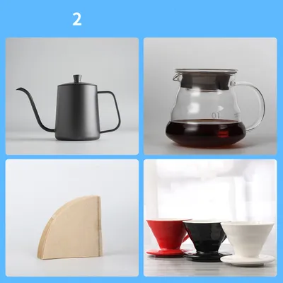 Hand-Made Coffee Pot Set, Household Drip-Type Filter Cup, Glass Sharing Pot, Coffee Filter, Narrow-Necked Pot Combination