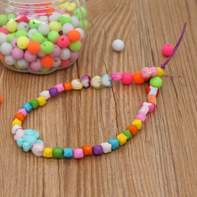 Mobile Phone Chain Candy Color Love Acrylic Beads Short Mobile Phone Lanyard Women