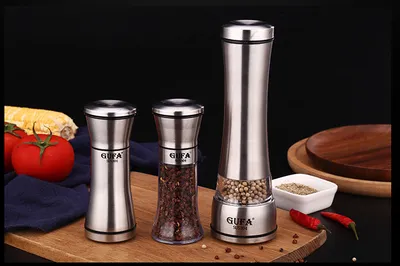 Creative Pepper Grinder 304 Stainless Steel Kitchen Utensils Ceramic Core Pepper Grinder Salt Grinder Manual Grinder Bottle