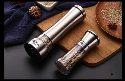 Creative Pepper Grinder 304 Stainless Steel Kitchen Utensils Ceramic Core Pepper Grinder Salt Grinder Manual Grinder Bottle