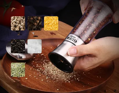 Creative Pepper Grinder 304 Stainless Steel Kitchen Utensils Ceramic Core Pepper Grinder Salt Grinder Manual Grinder Bottle