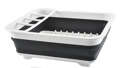 Folding Drainage Dish Rack Kitchen Shelves Multifunctional Dishware, Chopsticks and Cutlery Storage Dishware Storage Dish Rack