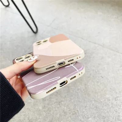 Geometric Stitching Color Cell Phone Case Soft