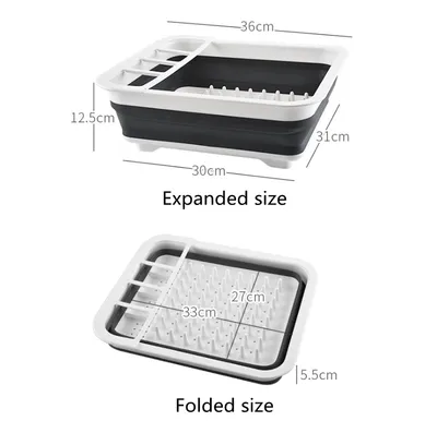 Folding Drainage Dish Rack Kitchen Shelves Multifunctional Dishware, Chopsticks and Cutlery Storage Dishware Storage Dish Rack