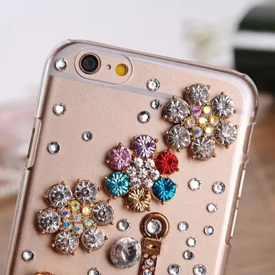 Compatible with Apple, Iphone Mobile Phone Case Transparent Rhinestone Mobile Phone Protective Cover Perfume Bottle Tower