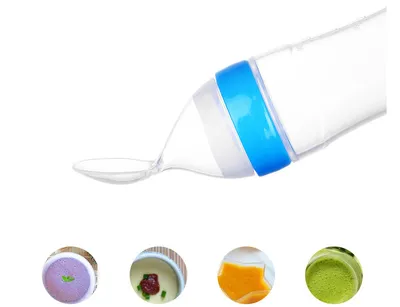Baby Spoon Bottle Feeder Dropper Silicone Spoons for Feeding Medicine Kids Toddler Cutlery Utensils Children Accessories Newborn