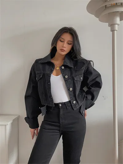 Retro Distressed Loose Small Thin Jacket Short Denim Jacket