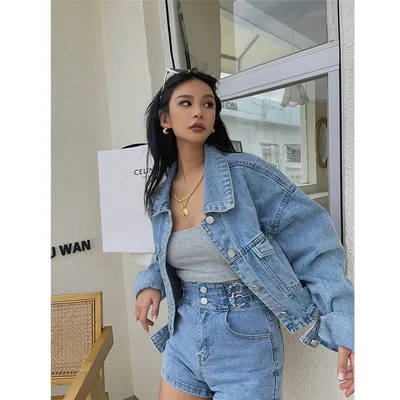 Retro Distressed Loose Small Thin Jacket Short Denim Jacket