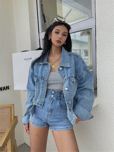Retro Distressed Loose Small Thin Jacket Short Denim Jacket