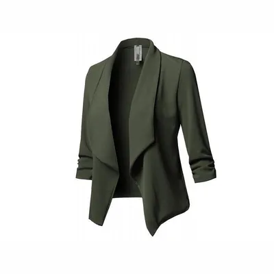 Pure Color Casual Cardigan Women's Small Suit