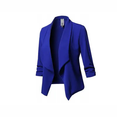 Pure Color Casual Cardigan Women's Small Suit