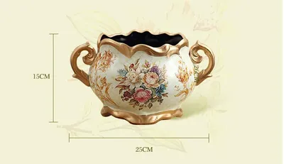 Home Living Room Table Decoration Crafts American Ornaments Ceramic Simulation Small Dry Vase Flower Insert