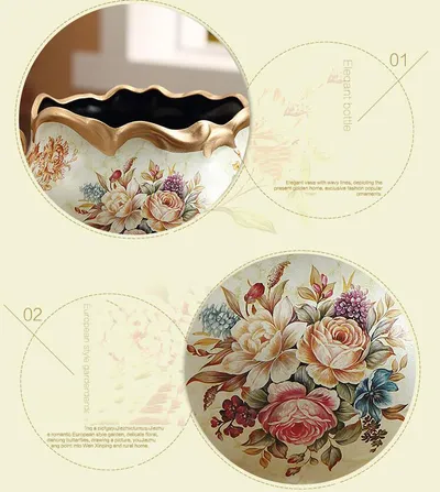 Home Living Room Table Decoration Crafts American Ornaments Ceramic Simulation Small Dry Vase Flower Insert