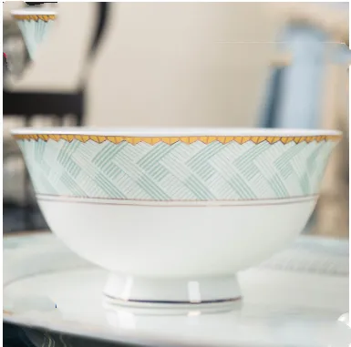 Bowl Household Tableware Ceramic Dishes Plate Single Free Matching Rice Bowl Set Bowl Gift Bone China Noodle Soup Bowl