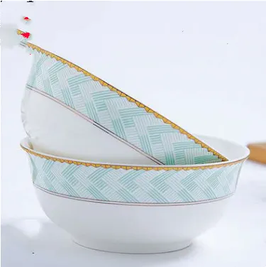 Bowl Household Tableware Ceramic Dishes Plate Single Free Matching Rice Bowl Set Bowl Gift Bone China Noodle Soup Bowl
