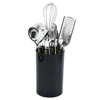 7Piece Set Of Kitchen Tools Cheese Planer, Pizza Shovel, Can Opener, Garlic Press, Stainless Steel Kitchenware Set