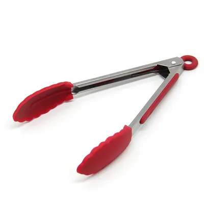Food Clip 7 Inch Mini Silicone High Temperature And Anti-Scald Children Clip Stainless Steel Barbecue Clip Cake Clip