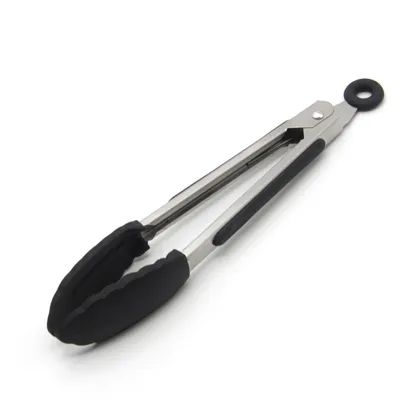 Food Clip 7 Inch Mini Silicone High Temperature And Anti-Scald Children Clip Stainless Steel Barbecue Clip Cake Clip