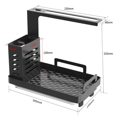 Kitchen Supplies Drain Basin Storage Towel Dishwashing Sink Dish Basin Countertop Window Sill Shelves