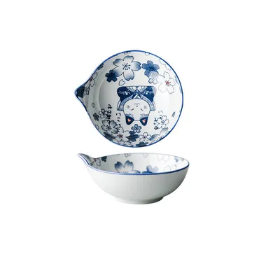 Japanese Cartoon Tableware Cute Cat  And High Value Household Water Drop Rice Bowl
