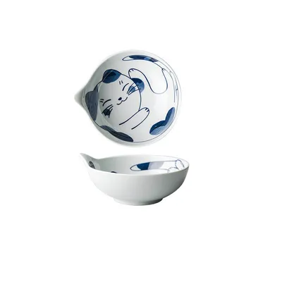 Japanese Cartoon Tableware Cute Cat  And High Value Household Water Drop Rice Bowl