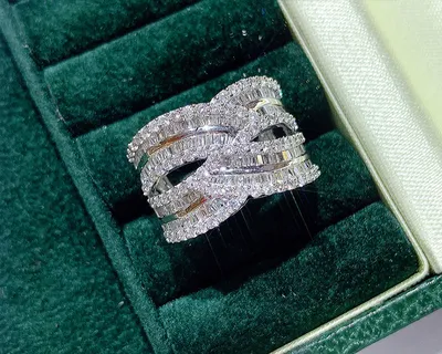 Full Of Diamonds And Micro-inlaid Zircon Pair Ring Prom Cocktail Party Accessories