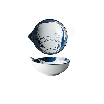 Japanese Cartoon Tableware Cute Cat  And High Value Household Water Drop Rice Bowl