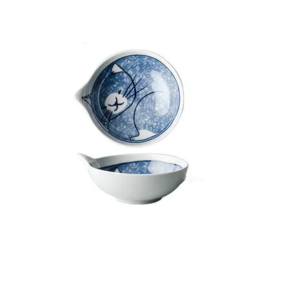 Japanese Cartoon Tableware Cute Cat  And High Value Household Water Drop Rice Bowl