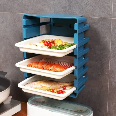 The New Kitchen Wall-Mounted Dinner Plate Can Be Superimposed On The Cooking Plate Japanese Fruit Hot Pot Preparation Plate Tray Rack