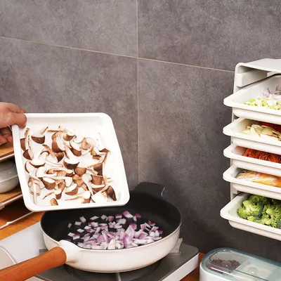The New Kitchen Wall-Mounted Dinner Plate Can Be Superimposed On The Cooking Plate Japanese Fruit Hot Pot Preparation Plate Tray Rack