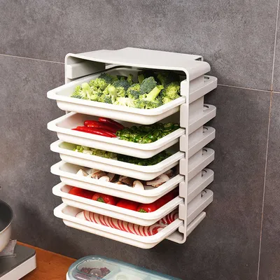 The New Kitchen Wall-Mounted Dinner Plate Can Be Superimposed On The Cooking Plate Japanese Fruit Hot Pot Preparation Plate Tray Rack