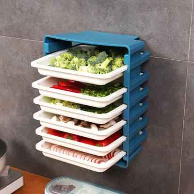 The New Kitchen Wall-Mounted Dinner Plate Can Be Superimposed On The Cooking Plate Japanese Fruit Hot Pot Preparation Plate Tray Rack