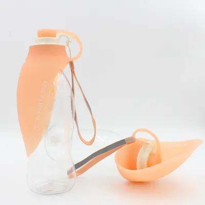 Portable Pet Water Dispenser Feeder Leak Proof With Drinking Cup Dish Bowl Dog Water Bottle