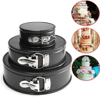 3PCS SET قالب كعكة غير لاصق، صينية خبز على شكل زنبرك، أدوات خبز دائرية