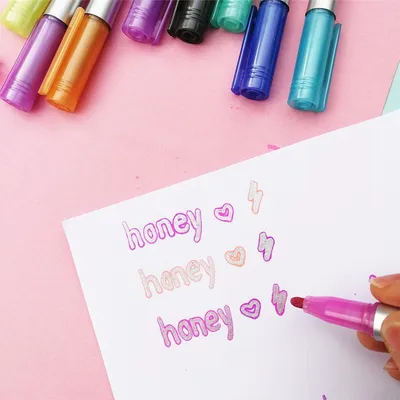 12-color Set Outline Hand Account Highlighter